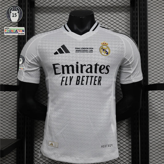 Camisa Real Madrid I 24/25 Jogador com Patchs (Sob encomenda)