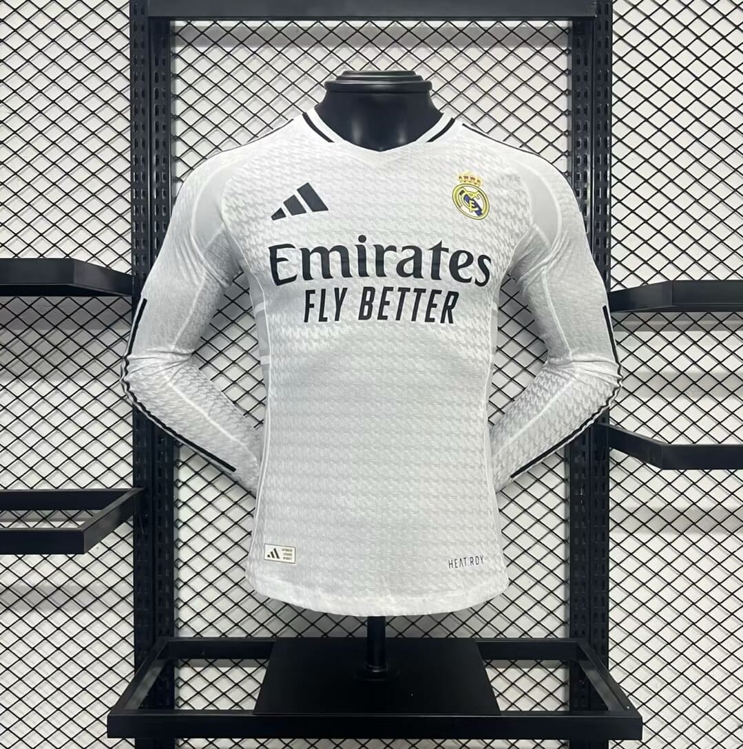 Camisa Real Madrid I 24/25 Jogador Manga Longa (Sob encomenda)