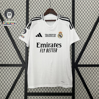 Camisa Real Madrid I 24/25 Torcedor com Patchs (Sob encomenda)