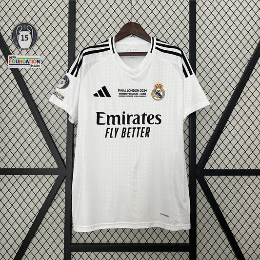 Camisa Real Madrid I 24/25 Torcedor com Patchs (Sob encomenda)