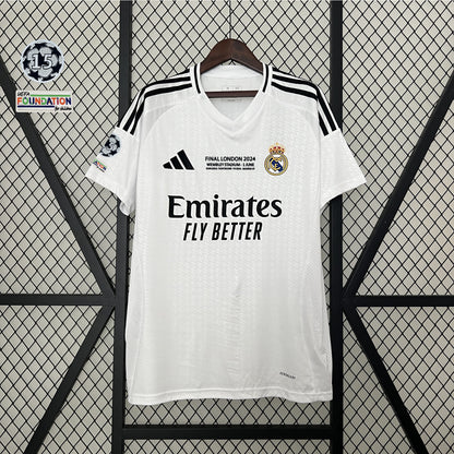 Camisa Real Madrid I 24/25 Torcedor com Patchs (Sob encomenda)