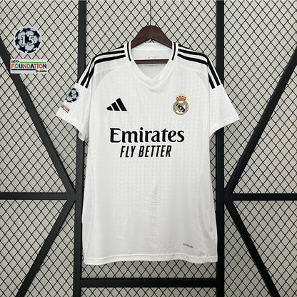 Camisa Real Madrid I 24/25 Torcedor com Patchs (Sob encomenda)