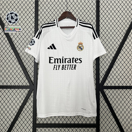 Camisa Real Madrid I 24/25 Torcedor com Patchs (Sob encomenda)