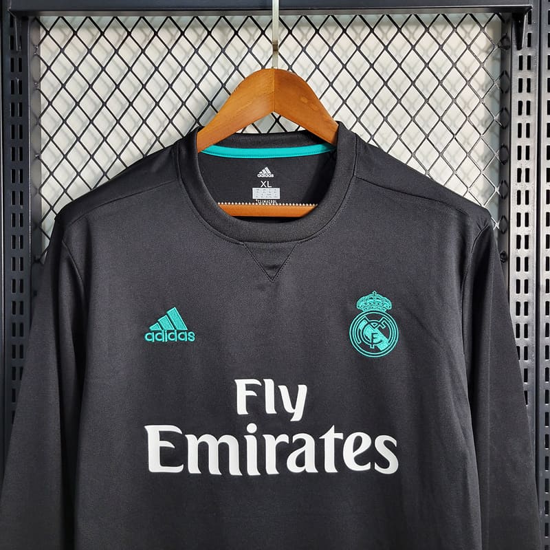 Camisa Real Madrid II 17/18 Retrô Manga Longa (Sob encomenda)