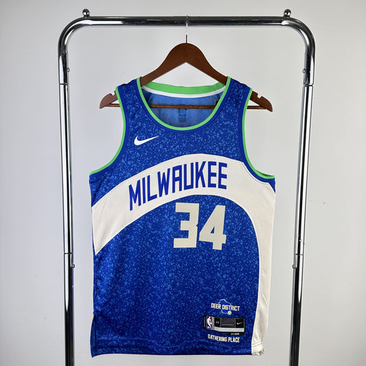 Regata Milwaukee Bucks NBA 2024 City Edition Swingman Masculina (Sob encomenda)