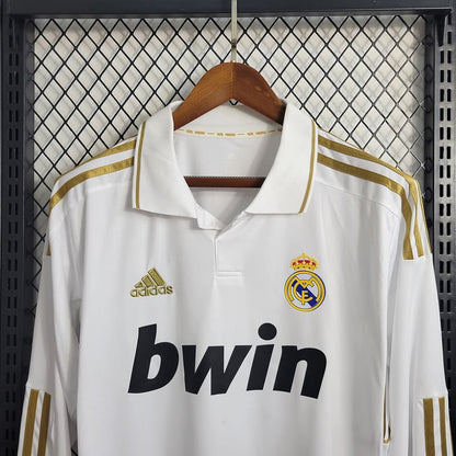 Camisa Real Madrid I 11/12 Retrô Manga Longa (Sob encomenda)