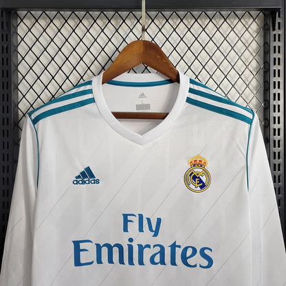 Camisa Real Madrid I 17/18 Retrô Manga Longa (Sob encomenda)