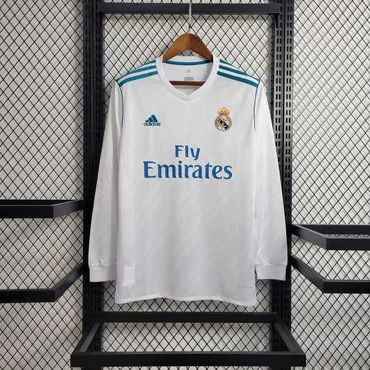 Camisa Real Madrid I 17/18 Retrô Manga Longa (Sob encomenda)