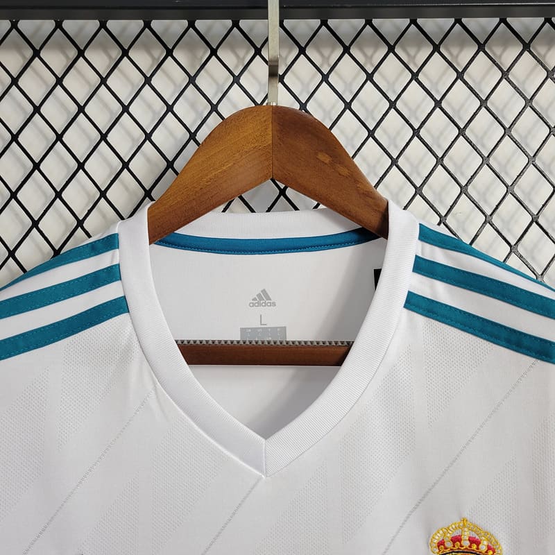 Camisa Real Madrid I 17/18 Retrô Manga Longa (Sob encomenda)