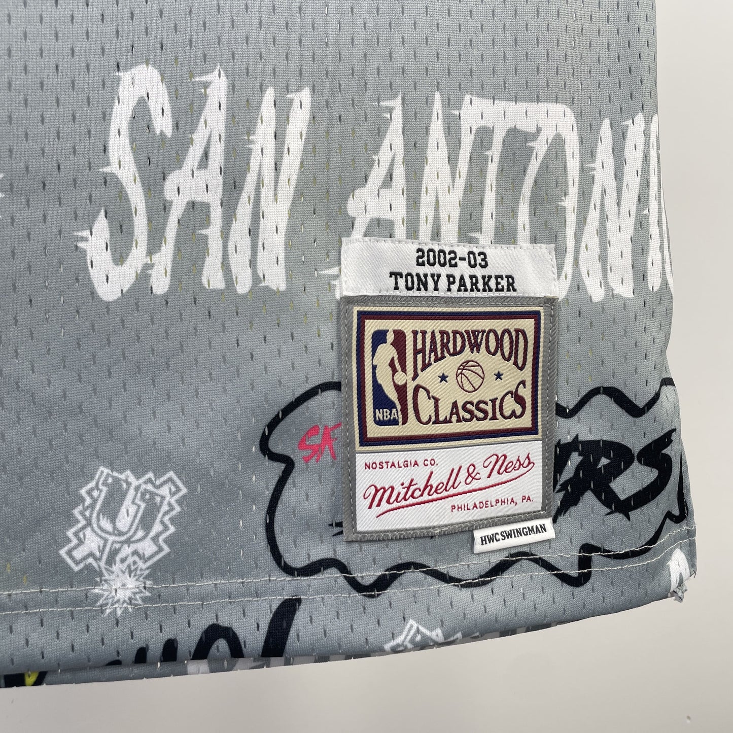 Regata San Antonio Spurs NBA 2002 Mitchell And Ness Hardwood Classics Masculina (Sob encomenda)